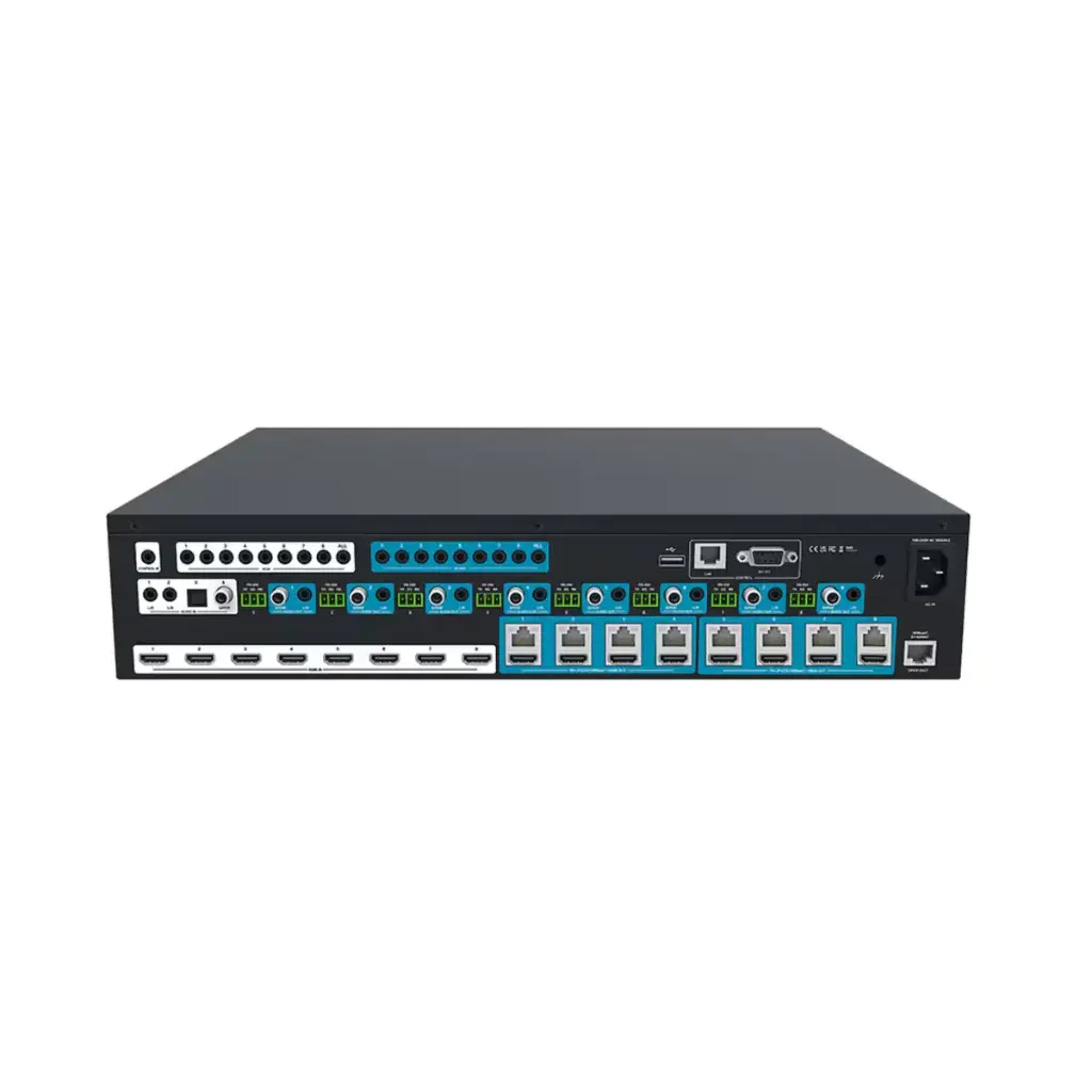 Netvio 8 x 8 HDBaseT Audio Matrix Switch Supporting 4K/60 HDR, 1080p, Scaling, ARC and Mirror HDMIs