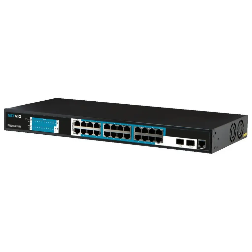 Netvio 24P 1Gb 1U Plug and Play AVoIP Network Switch With Zero Configuration