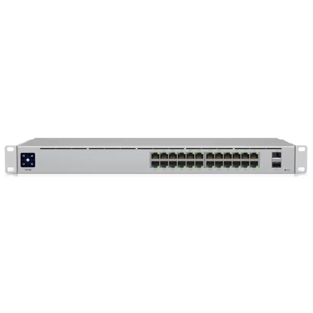 Ubiquiti UniFi 24-port PoE+ L2 Ethernet switch, 16 GbE PoE+, 8x GbE, 2x 1G SFP uplink ports, 95W PoE budget