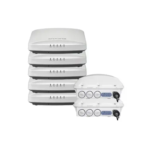 [RUC-T750-U-R650-U-BUNDLE] Ruckus Unleashed Bundle with 2 x Unleashed T750 (WiFi 6 802.11ax) dual-band 360° outdoor AP (4x4:4 in 5GHz 4x4:4 in 2.4G) and 5 x Unleashed R650 Dual Band 802.11abgn/ac/ax Wireless Access Point with Multi Gigabit Ethernet backhaul, 4 x 4:4 + 2 x 2:2 Streams