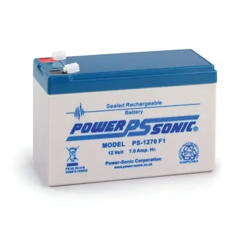 [PS1270VDS] Alarm Power Sonic PS-1270VdS PS Series, 12V, 7Ah, 6 Cells, Sealed Lead Acid Rechargable Battery, 20-Hr Rate Capacity